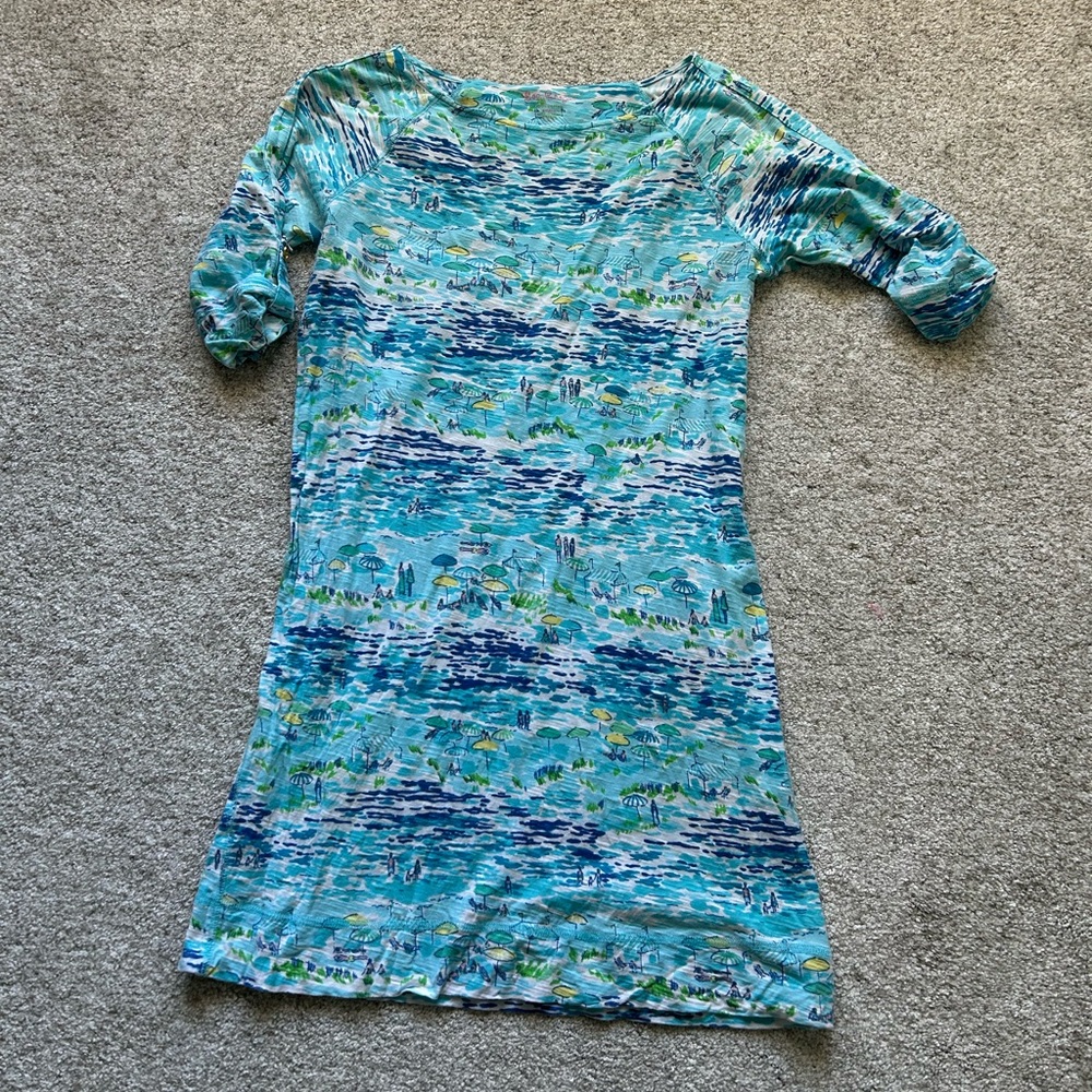 Lilly Pulitzer Blue and Green Patterned Dress